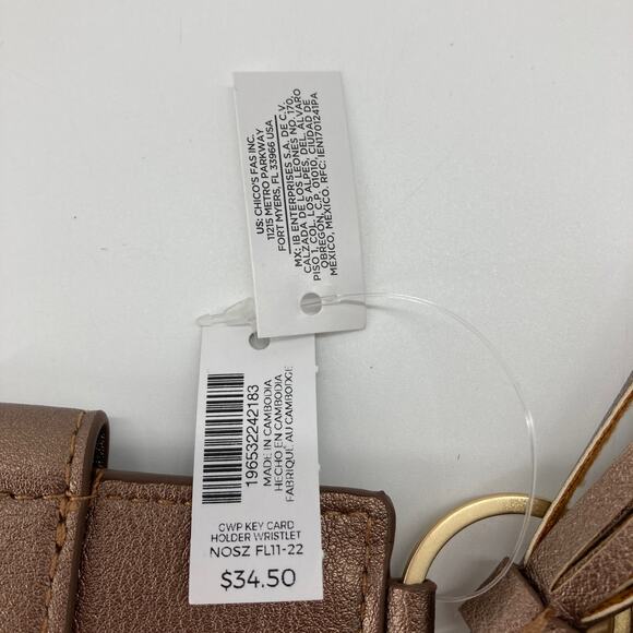 Chico’s small brown key chain cardholder with tassel - Picture 3 of 3